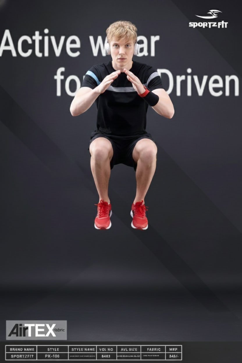 Men Round Neck T-Shirt  | Black | XXL |  SBT54